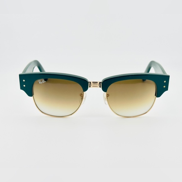 Ray-Ban Mega Clubmaster Sunglasses RB0316-S Polished Green and Gold Frame UNISEX - Picture 3 of 12